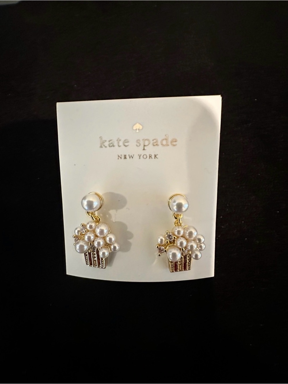 Kate Spade Gold Pearl Popcorn Drop Earrings